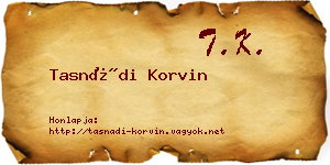 Tasnádi Korvin névjegykártya